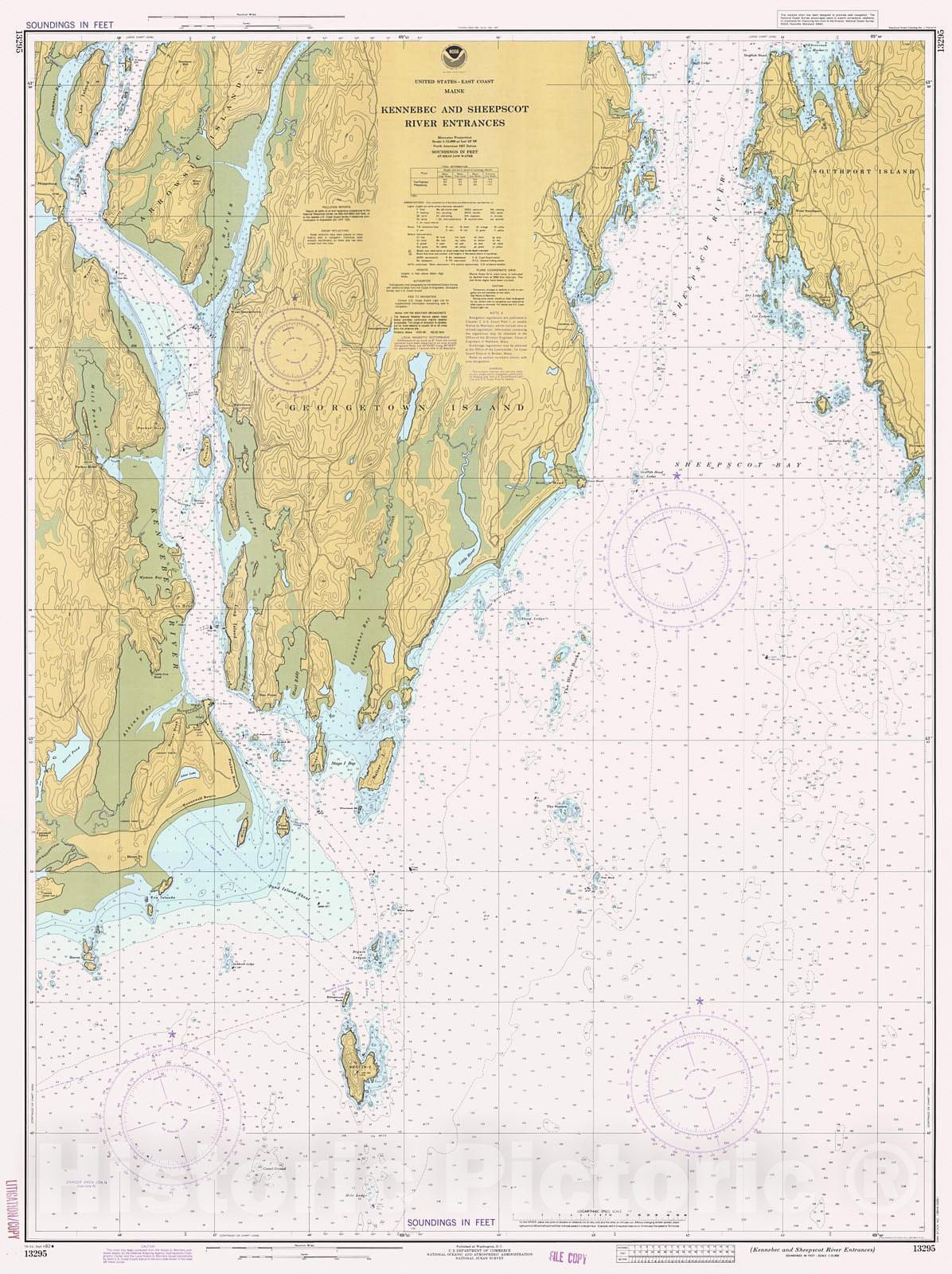 Historic Nautical Map - Kennebec And Sheepscot River Entrances, 1982 NOAA Chart - Maine (ME) - Vintage Wall Art