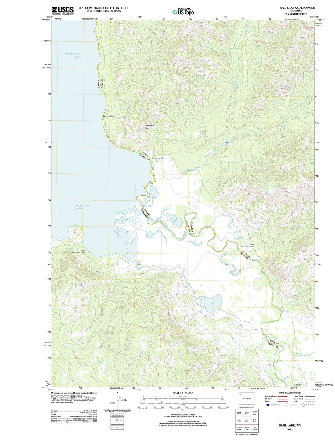 2012 Trail Lake, WY - Wyoming - USGS Topographic Map