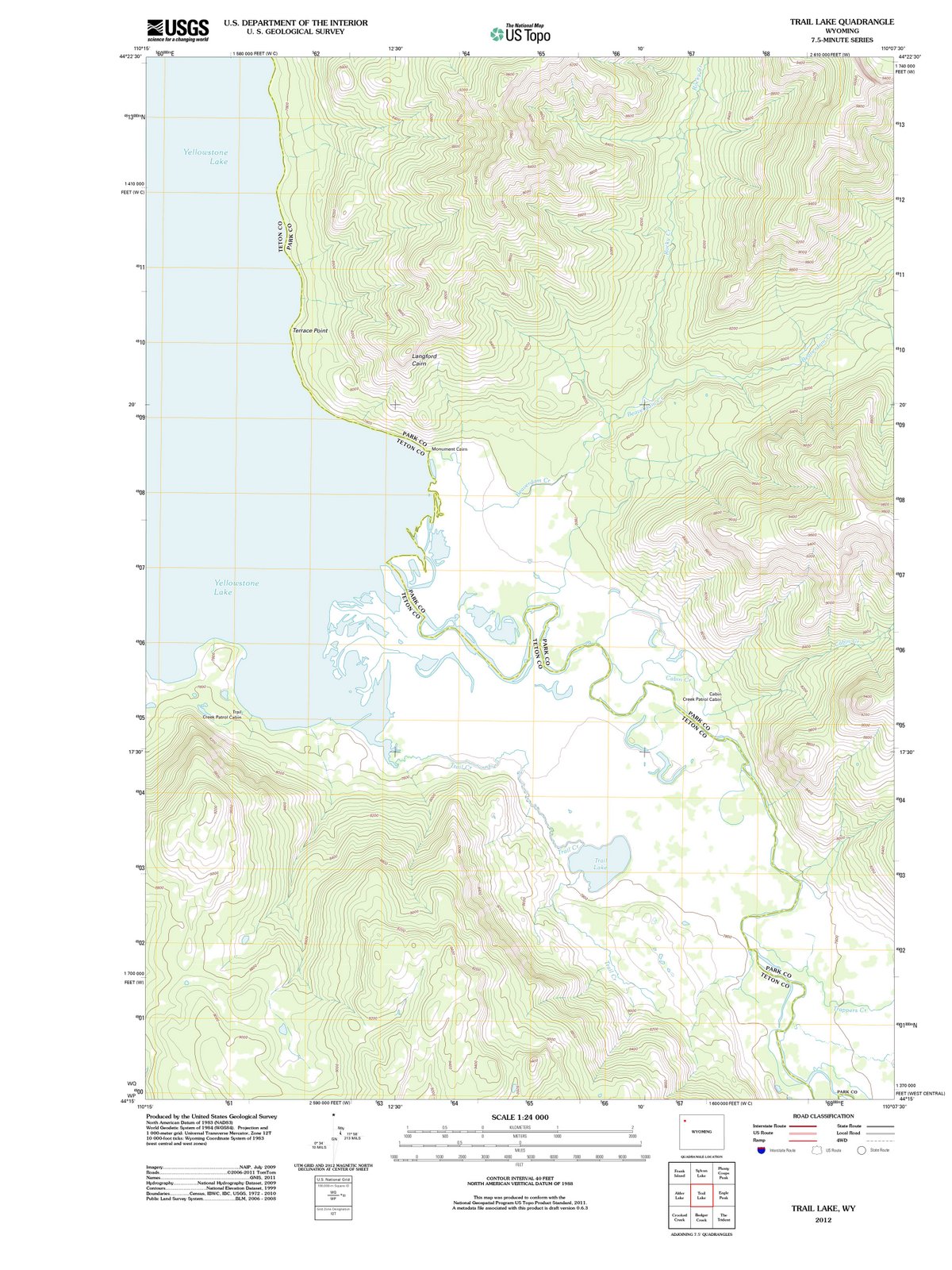 2012 Trail Lake, WY - Wyoming - USGS Topographic Map