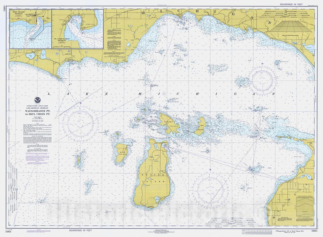 Historic Nautical Map - Waugoshance Pt To Seul Choix Pt, 1979 NOAA Chart - Michigan (MI) - Vintage Wall Art