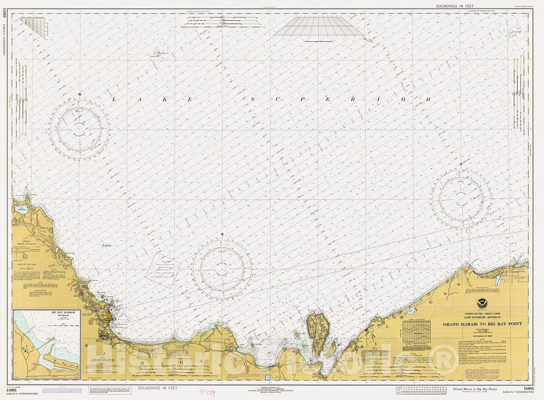 Historic Nautical Map - Grand Marais To Big Bay Point, 1981 NOAA Chart - Michigan (MI) - Vintage Wall Art