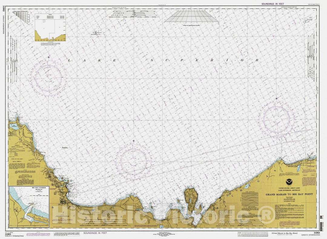 Historic Nautical Map - Grand Marais To Big Bay Point, 1996 NOAA Chart - Michigan (MI) - Vintage Wall Art