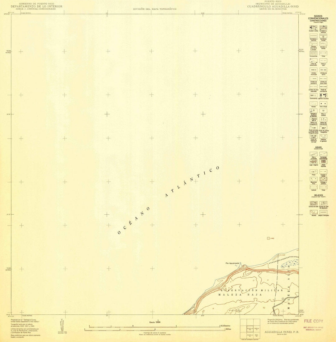 1950 Aguadilla NNE, PR - Puerto Rico - USGS Topographic Map