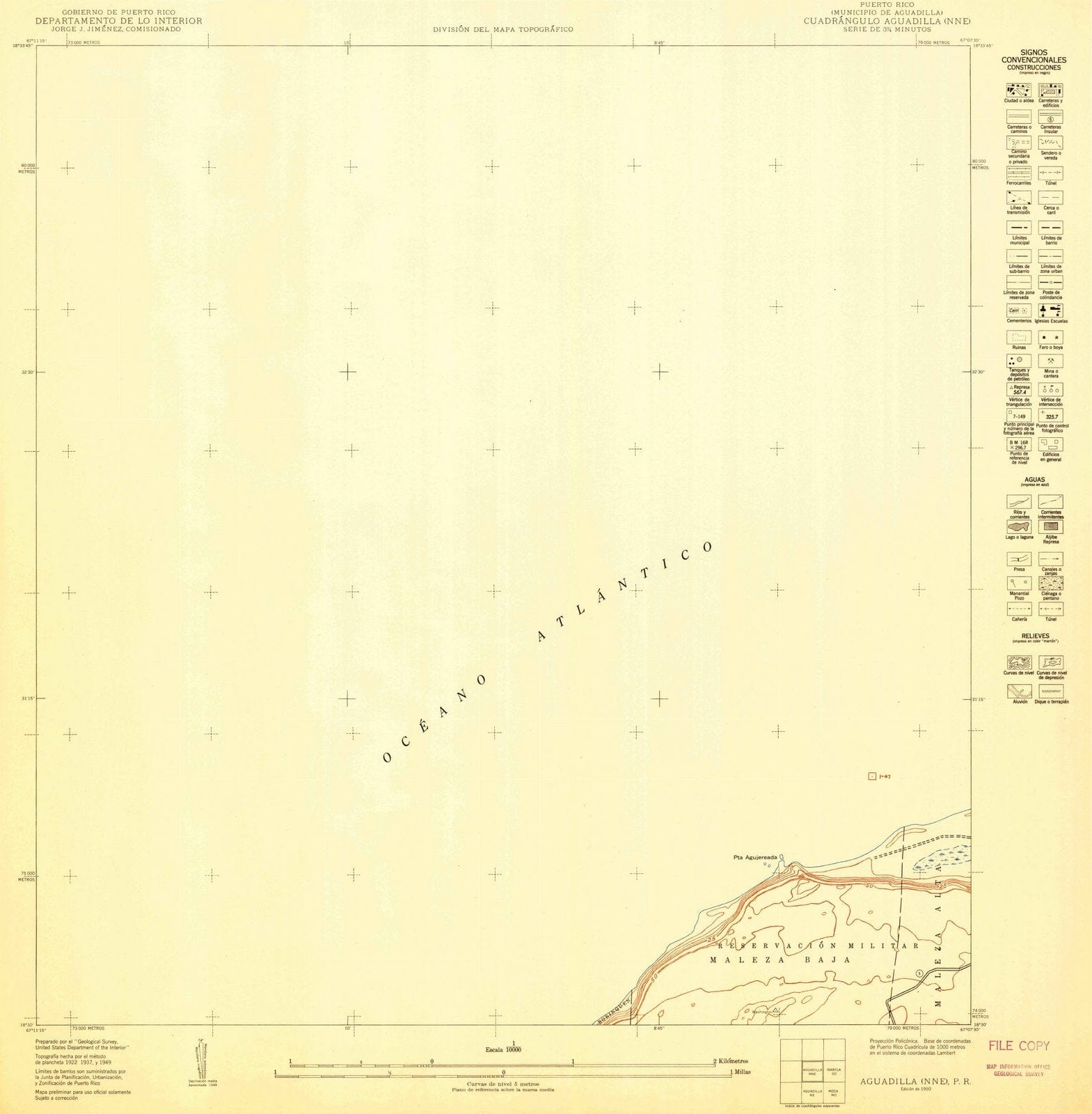 1950 Aguadilla NNE, PR - Puerto Rico - USGS Topographic Map