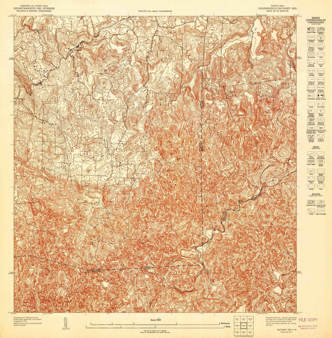 1947 Bayaney, PR - Puerto Rico - USGS Topographic Map