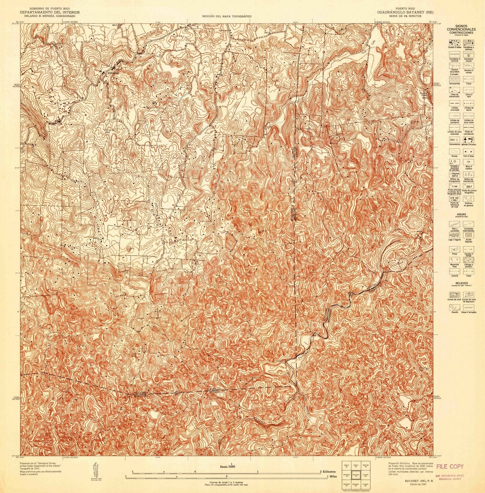 1947 Bayaney, PR - Puerto Rico - USGS Topographic Map