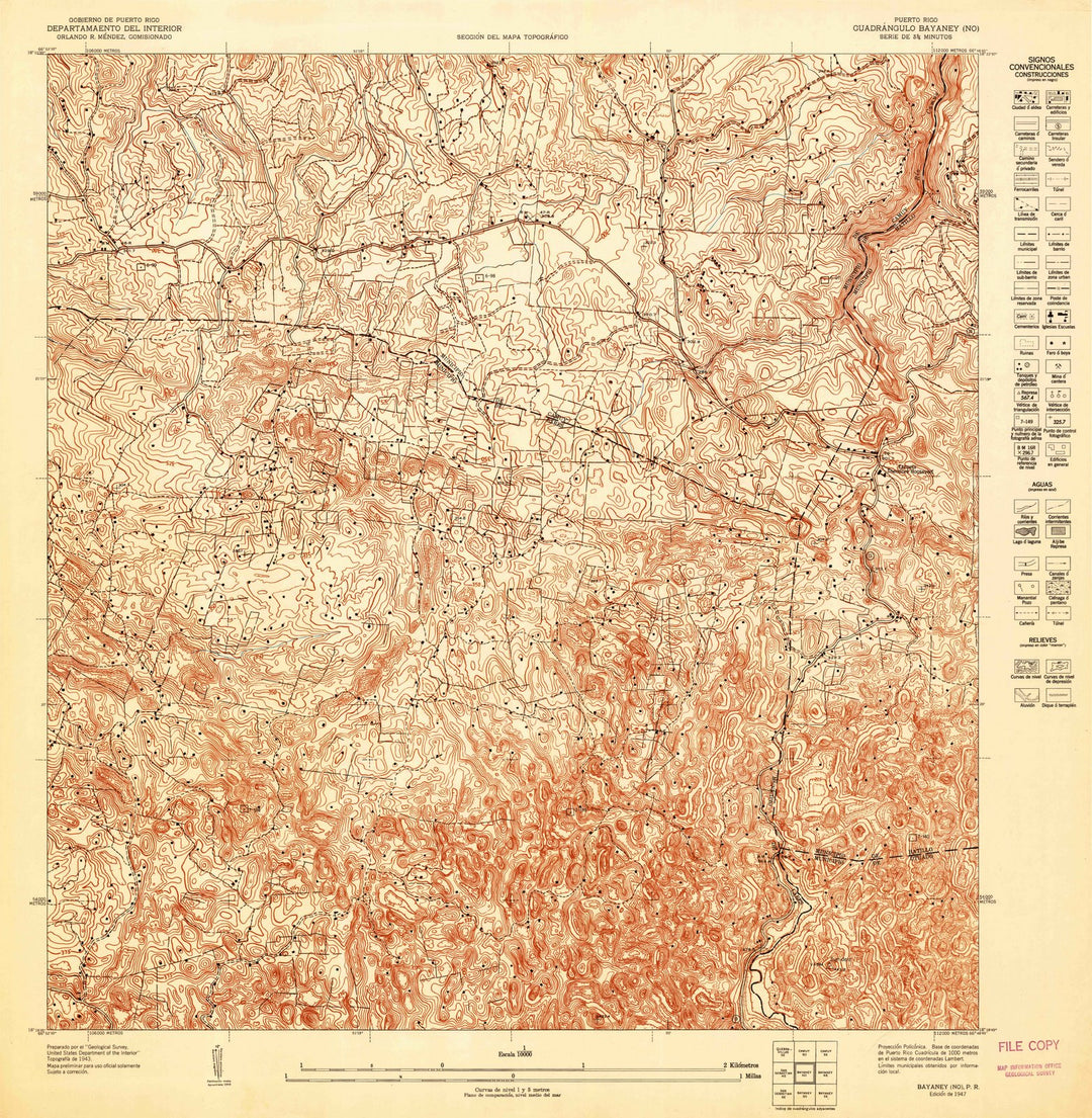 1947 Bayaney NO, PR - Puerto Rico - USGS Topographic Map