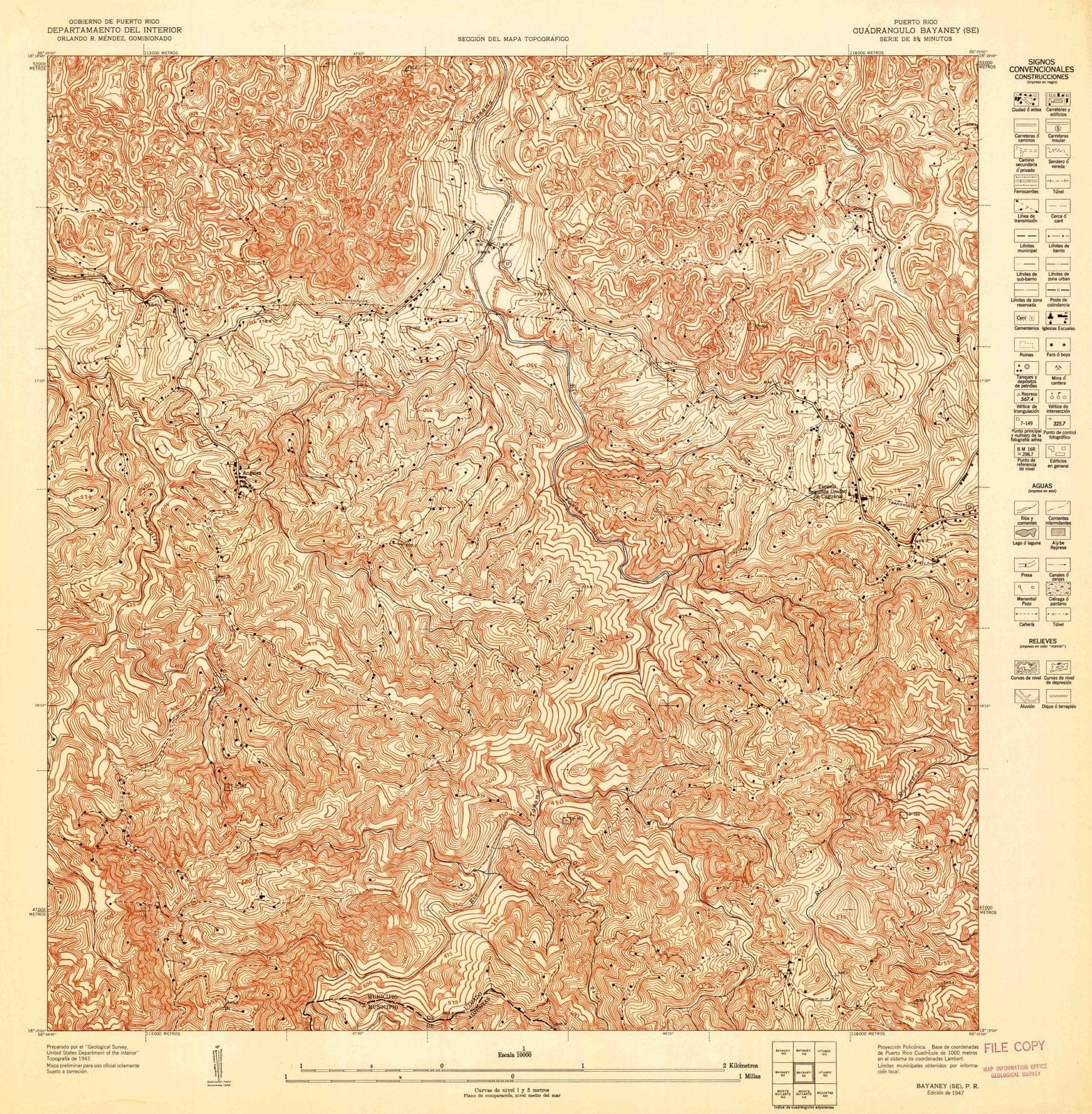 1947 Bayaney, PR - Puerto Rico - USGS Topographic Map v2