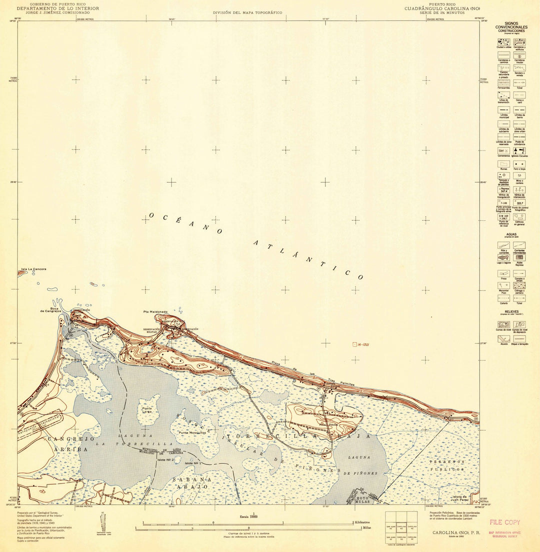 1950 Carolina NO, PR - Puerto Rico - USGS Topographic Map