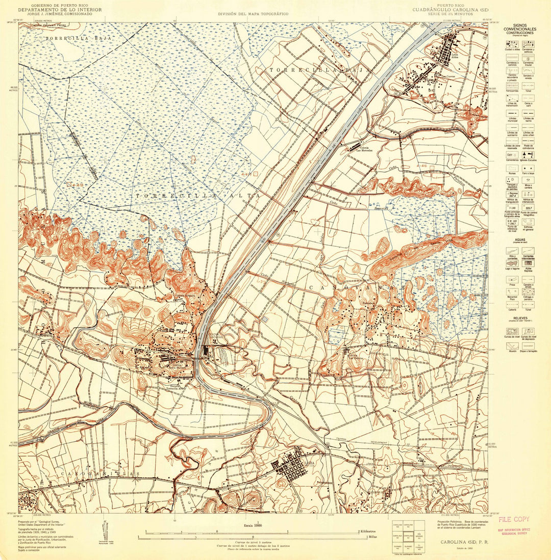 1950 Carolina, PR - Puerto Rico - USGS Topographic Map