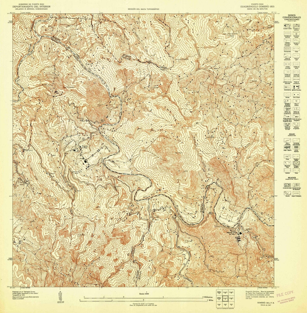 1947 Comerio SO, PR - Puerto Rico - USGS Topographic Map