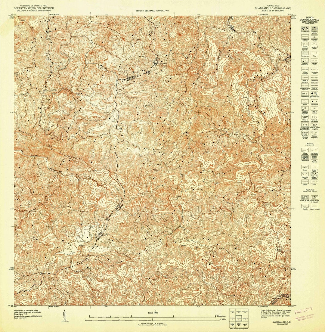 1947 Corozal, PR - Puerto Rico - USGS Topographic Map v2