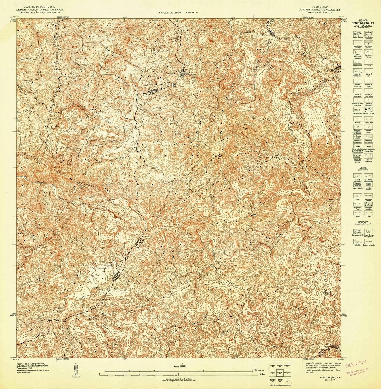 1947 Corozal, PR - Puerto Rico - USGS Topographic Map v2