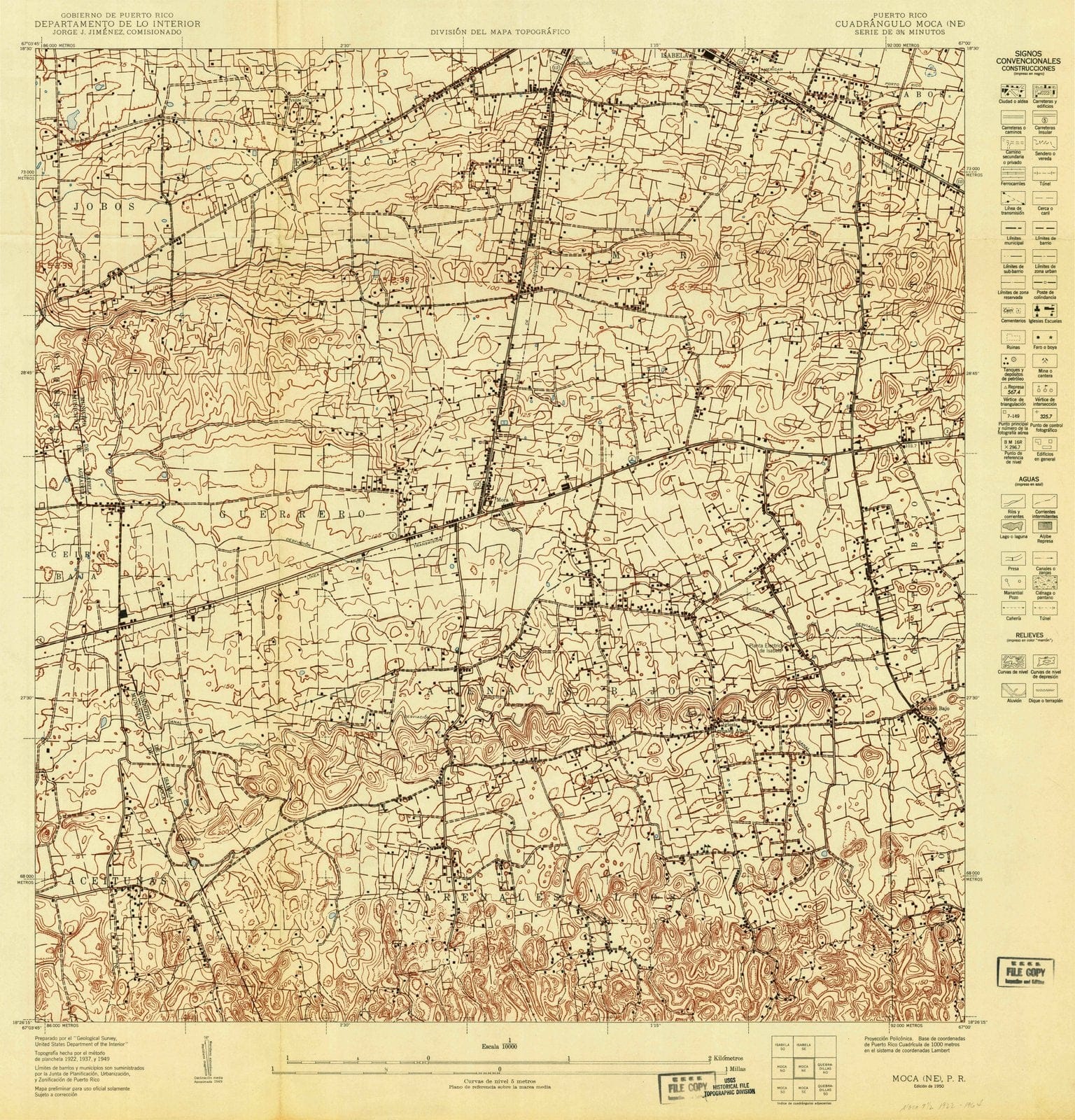 1950 Moca, PR - Puerto Rico - USGS Topographic Map