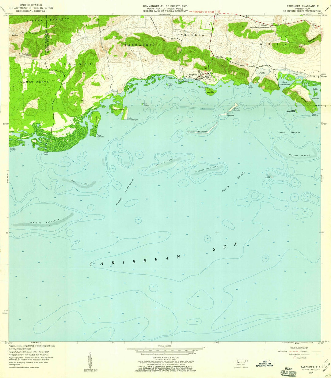 1957 Parguera, PR - Puerto Rico - USGS Topographic Map