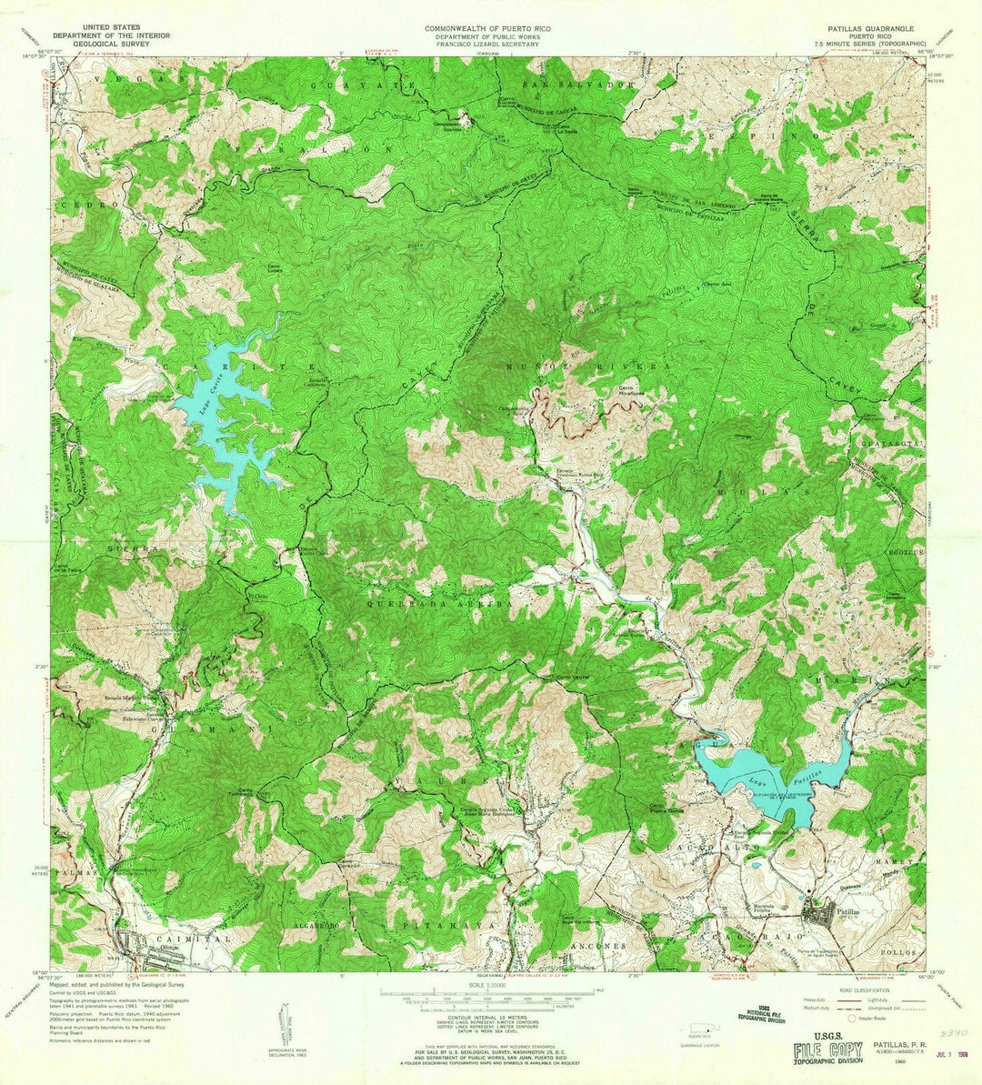 1960 Patillas, PR - Puerto Rico - USGS Topographic Map