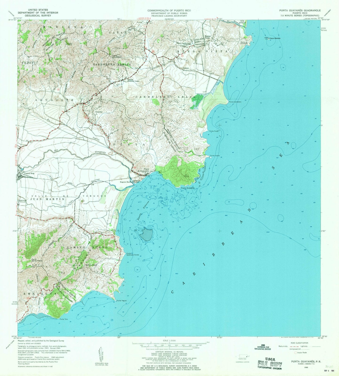 1960 Punta Guayanes, PR - Puerto Rico - USGS Topographic Map