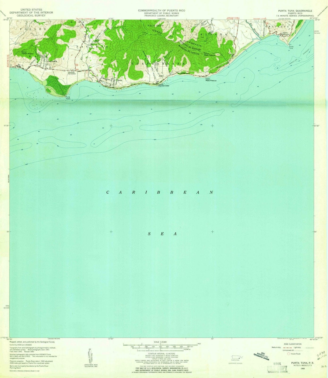 1960 Punta Tuna, PR - Puerto Rico - USGS Topographic Map