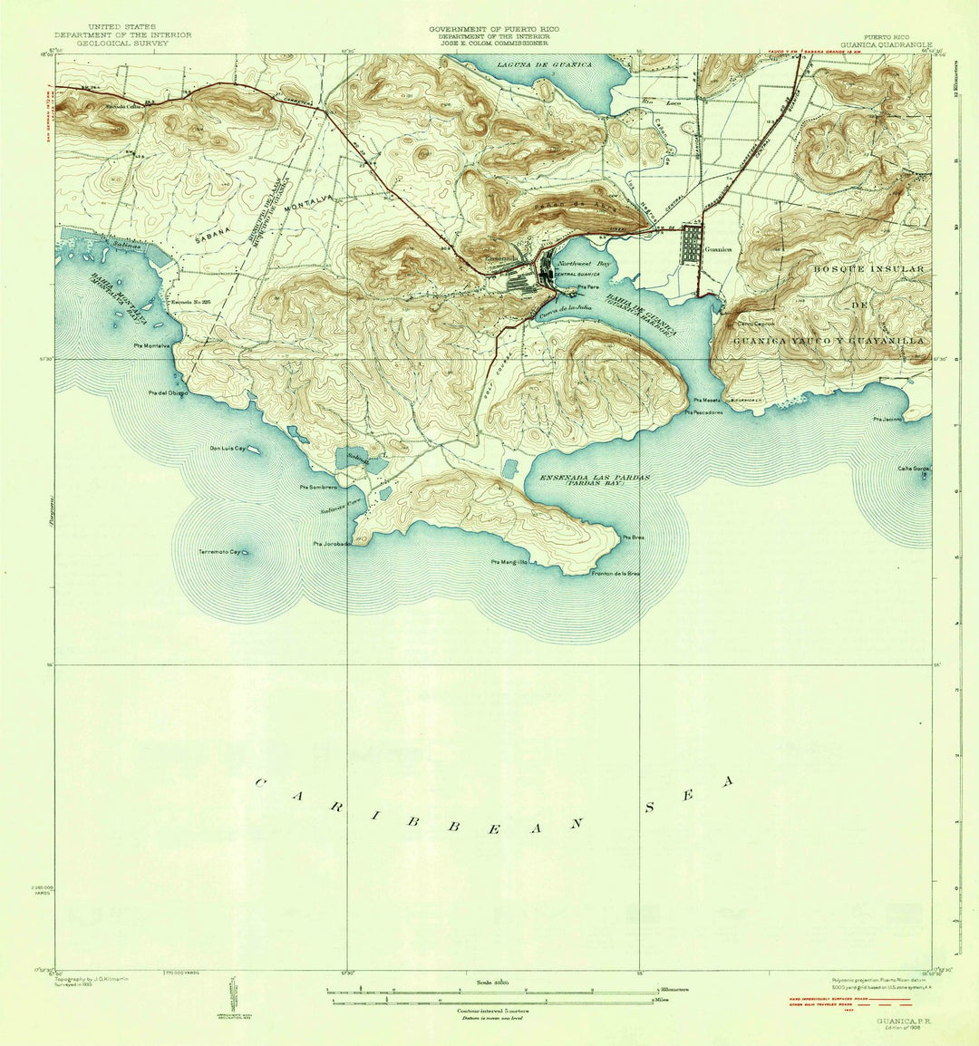 1938 Guanica, PR - Puerto Rico - USGS Topographic Map