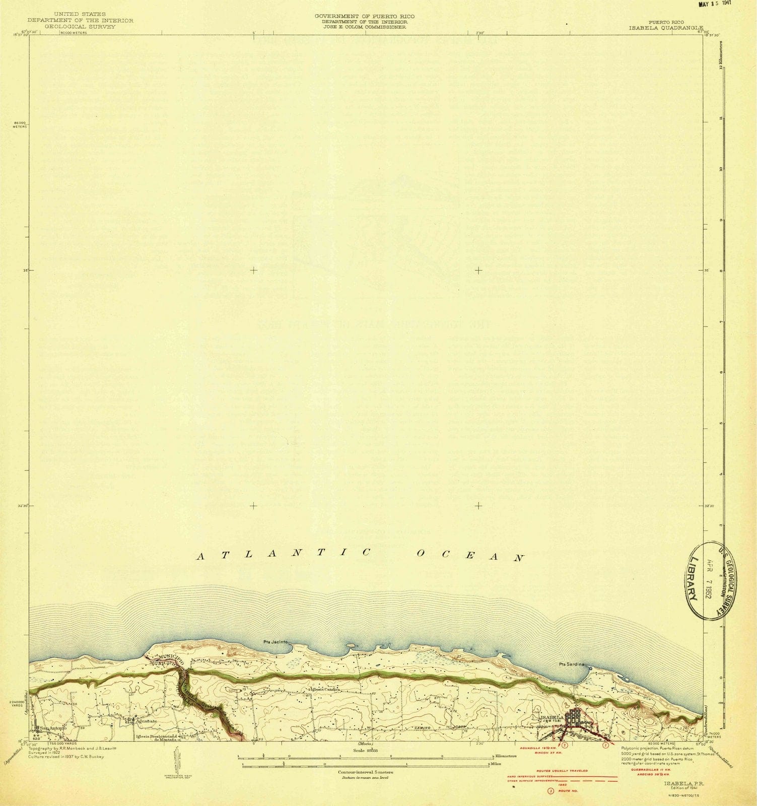 1941 Isabela, PR - Puerto Rico - USGS Topographic Map