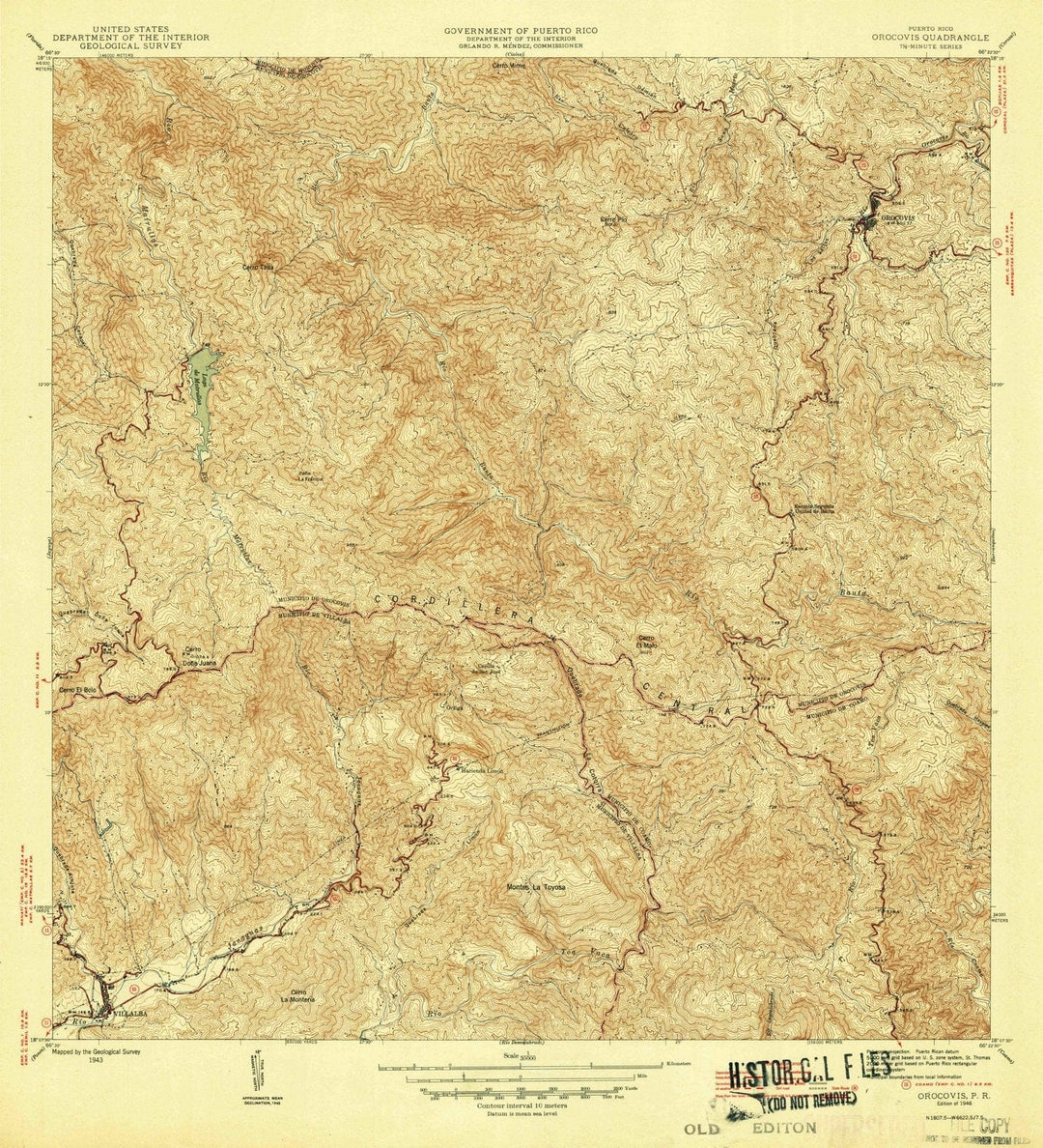 1946 Orocovis, PR - Puerto Rico - USGS Topographic Map