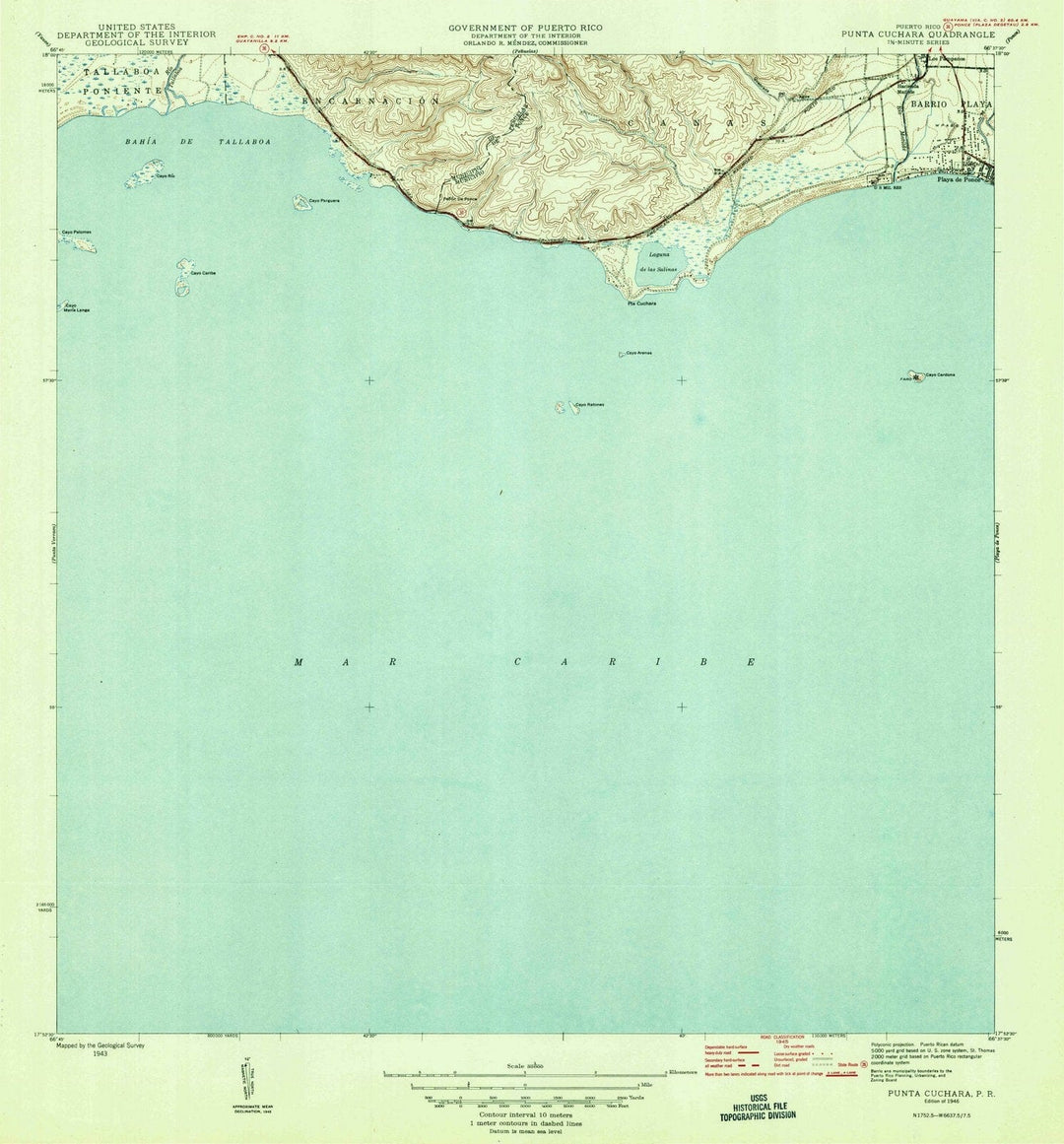 1946 Punta Cuchara, PR - Puerto Rico - USGS Topographic Map