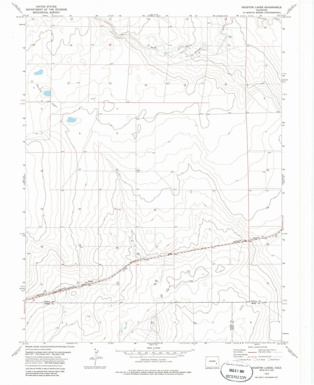 1978 Houston Lakes, CO - Colorado - USGS Topographic Map