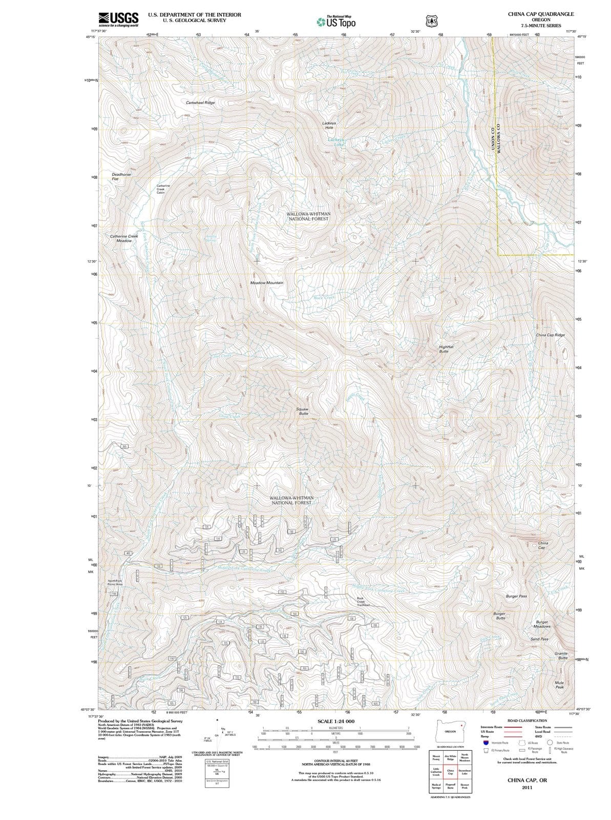 2011 China Cap, OR - Oregon - USGS Topographic Map