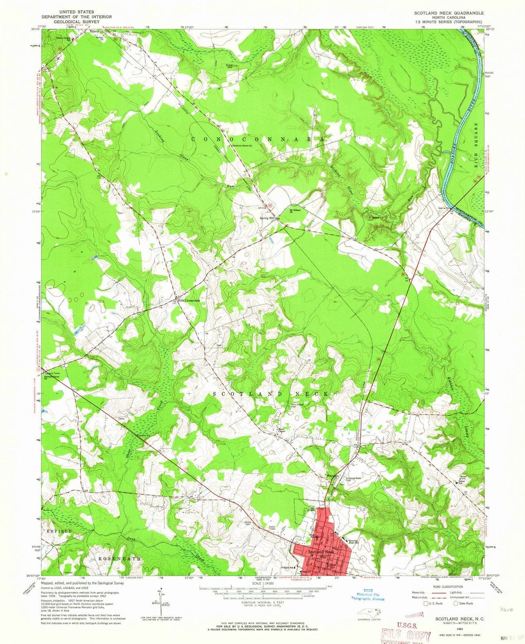 1962 Scotlandck, NC - North Carolina - USGS Topographic Map