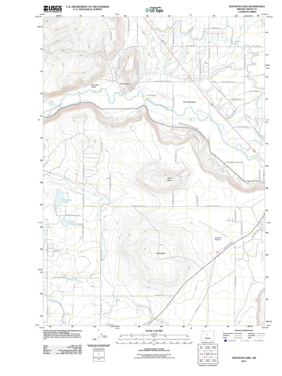 2011 Houston Lake, OR - Oregon - USGS Topographic Map