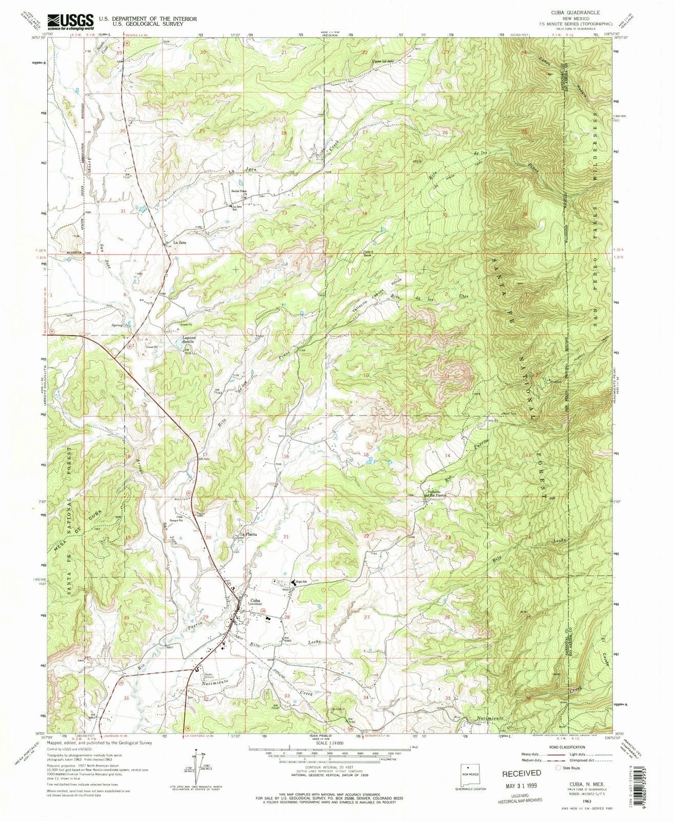 1963 Cuba, NM - New Mexico - USGS Topographic Map