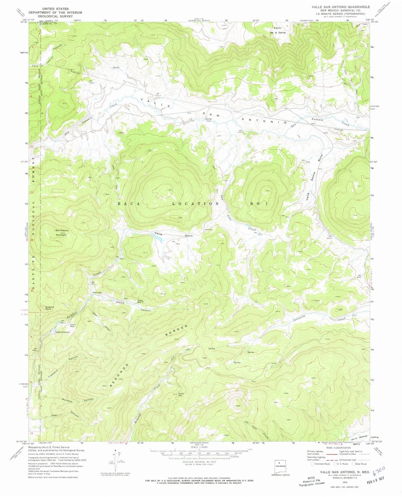 1970 Valle San Antonio, NM - New Mexico - USGS Topographic Map