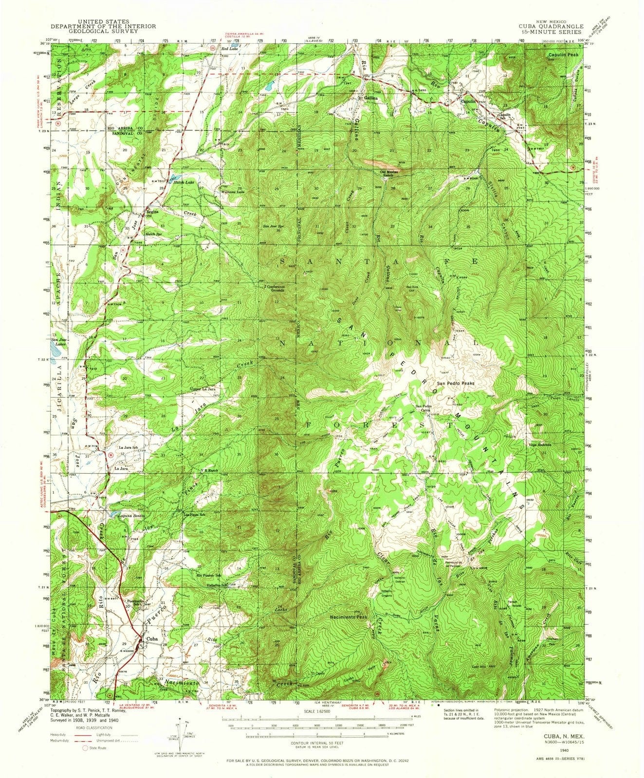 1940 Cuba, NM - New Mexico - USGS Topographic Map