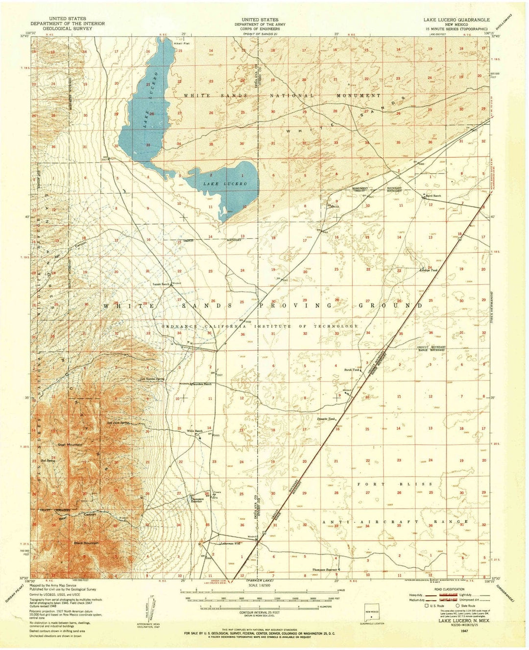 1947 Lake Lucero, NM - New Mexico - USGS Topographic Map