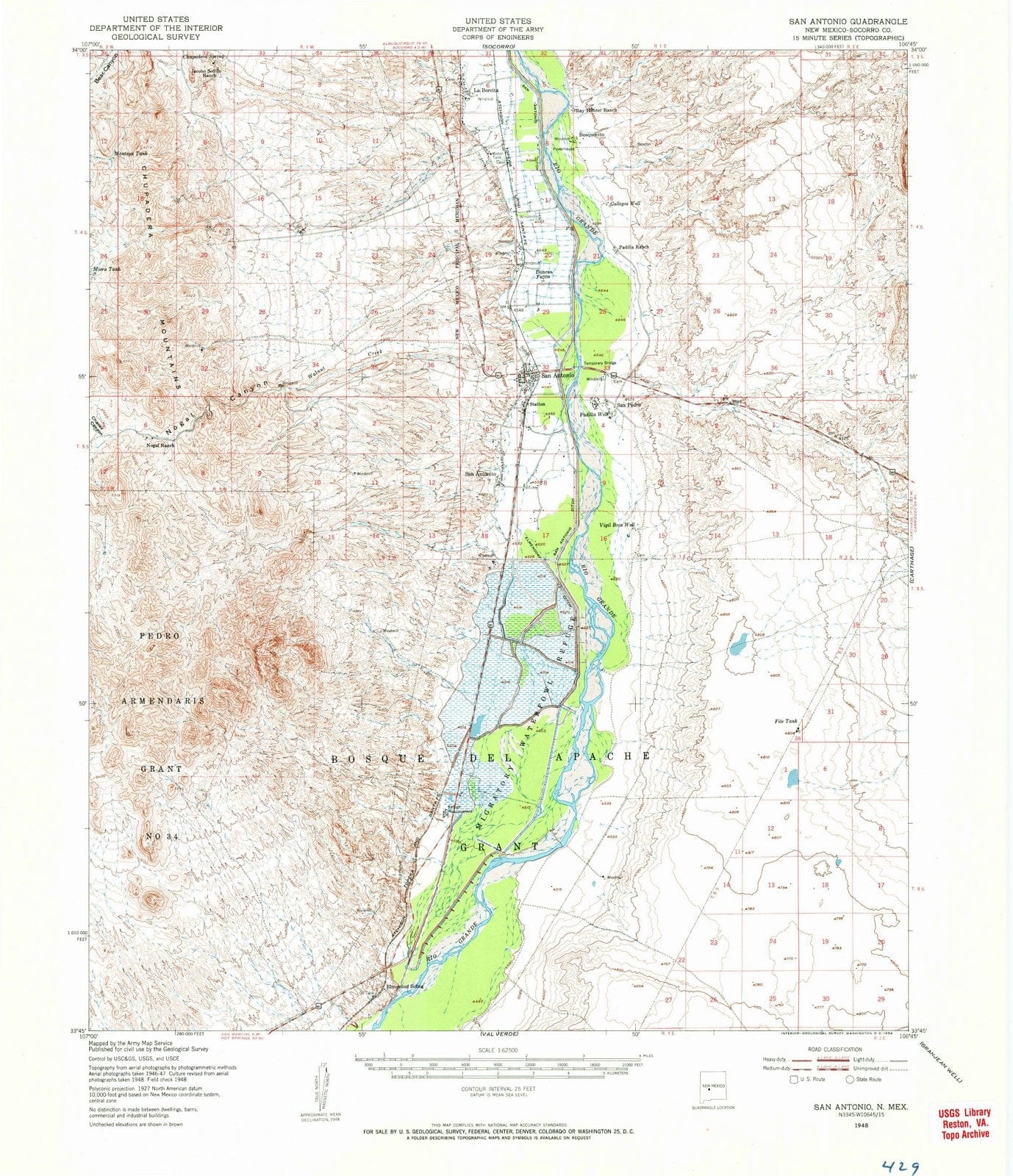 1948 San Antonio, NM - New Mexico - USGS Topographic Map