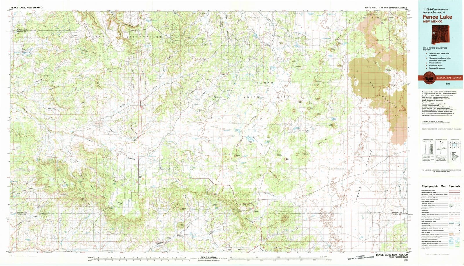 1981 Fence Lake, NM - New Mexico - USGS Topographic Map