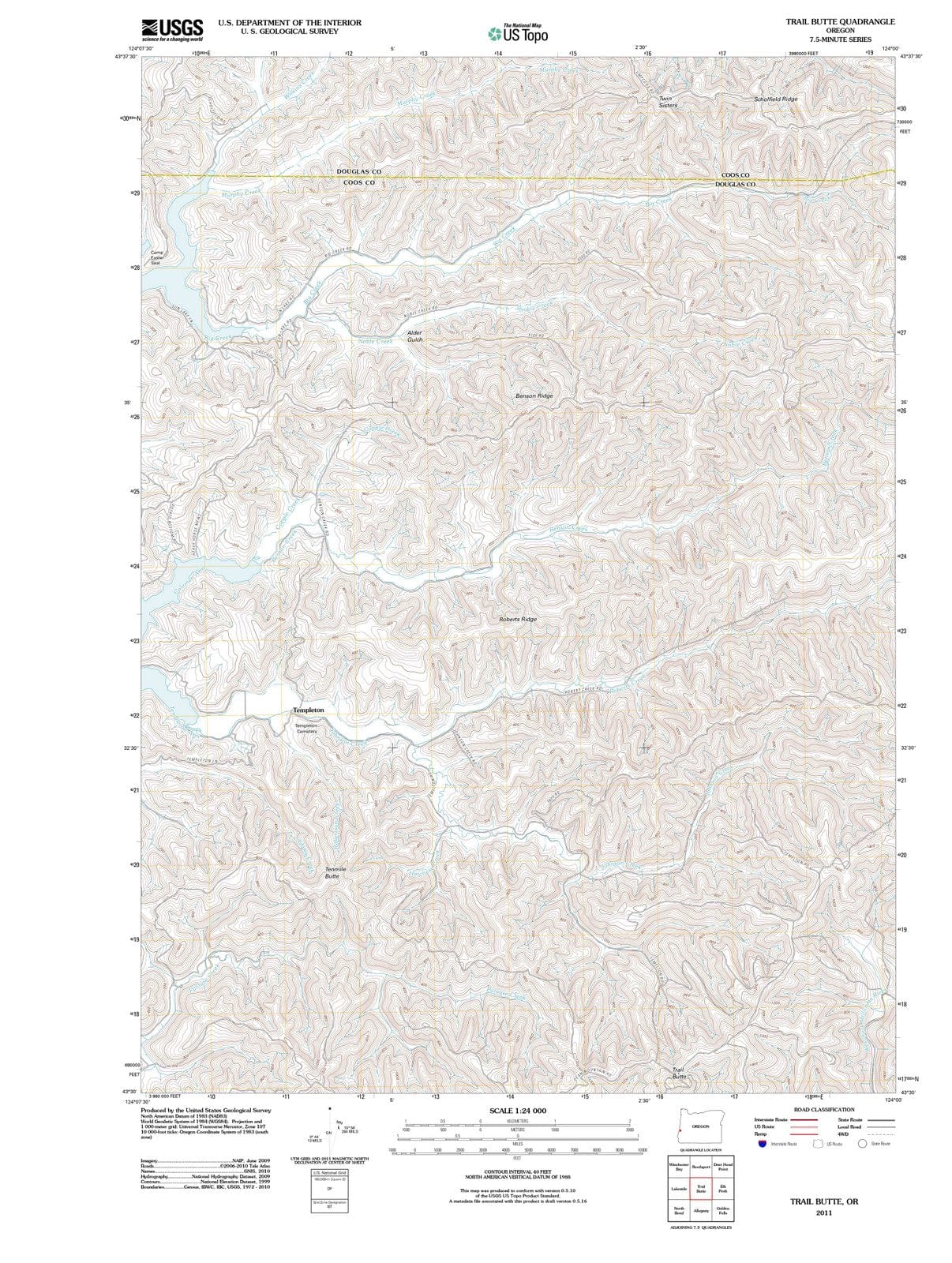 2011 Trail Butte, OR - Oregon - USGS Topographic Map