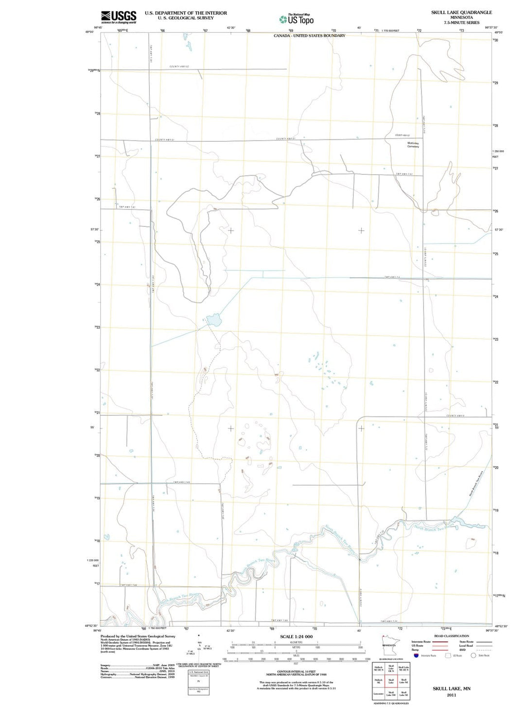 2011 Skull Lake, MN - Minnesota - USGS Topographic Map