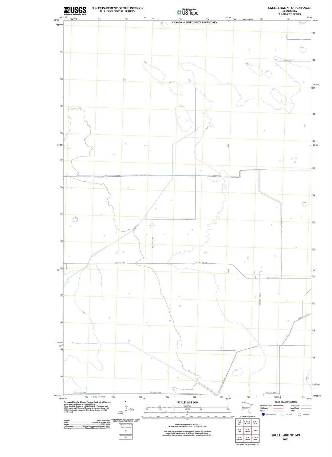 2011 Skull Lake, MN - Minnesota - USGS Topographic Map v2