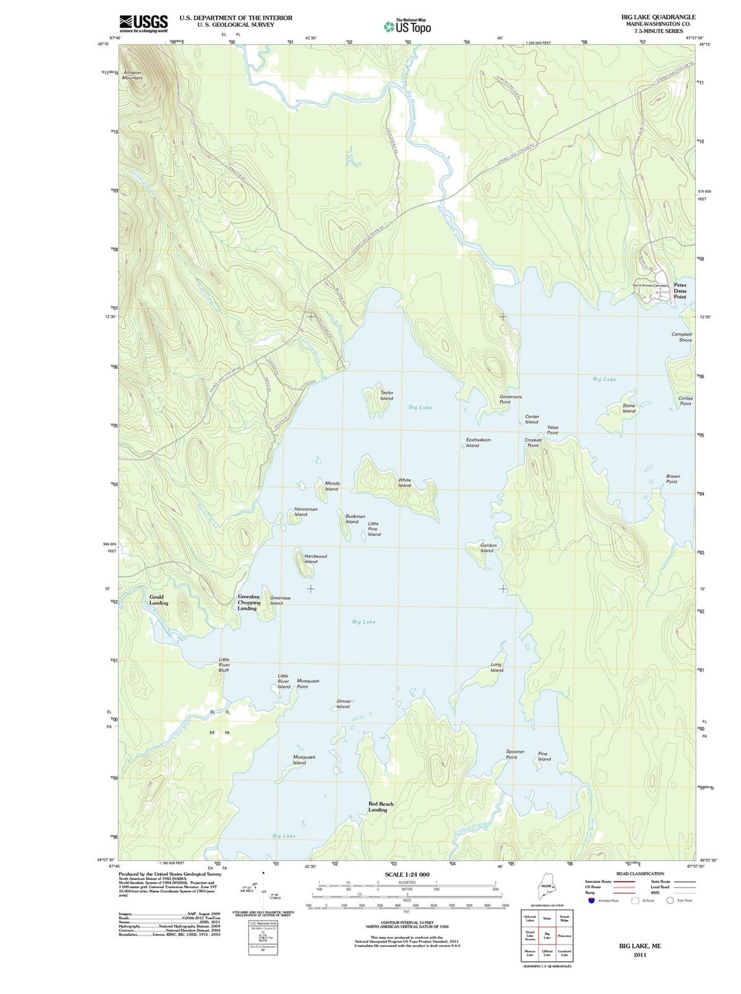 2011 Big Lake, ME - Maine - USGS Topographic Map