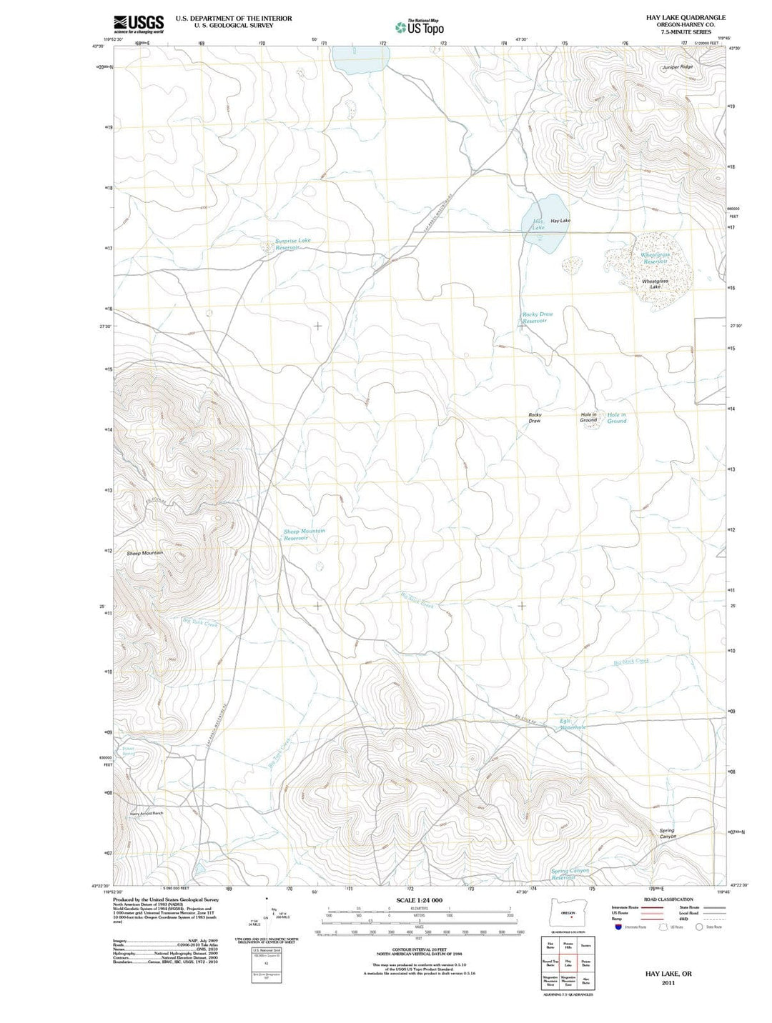 2011 Hay Lake, OR - Oregon - USGS Topographic Map