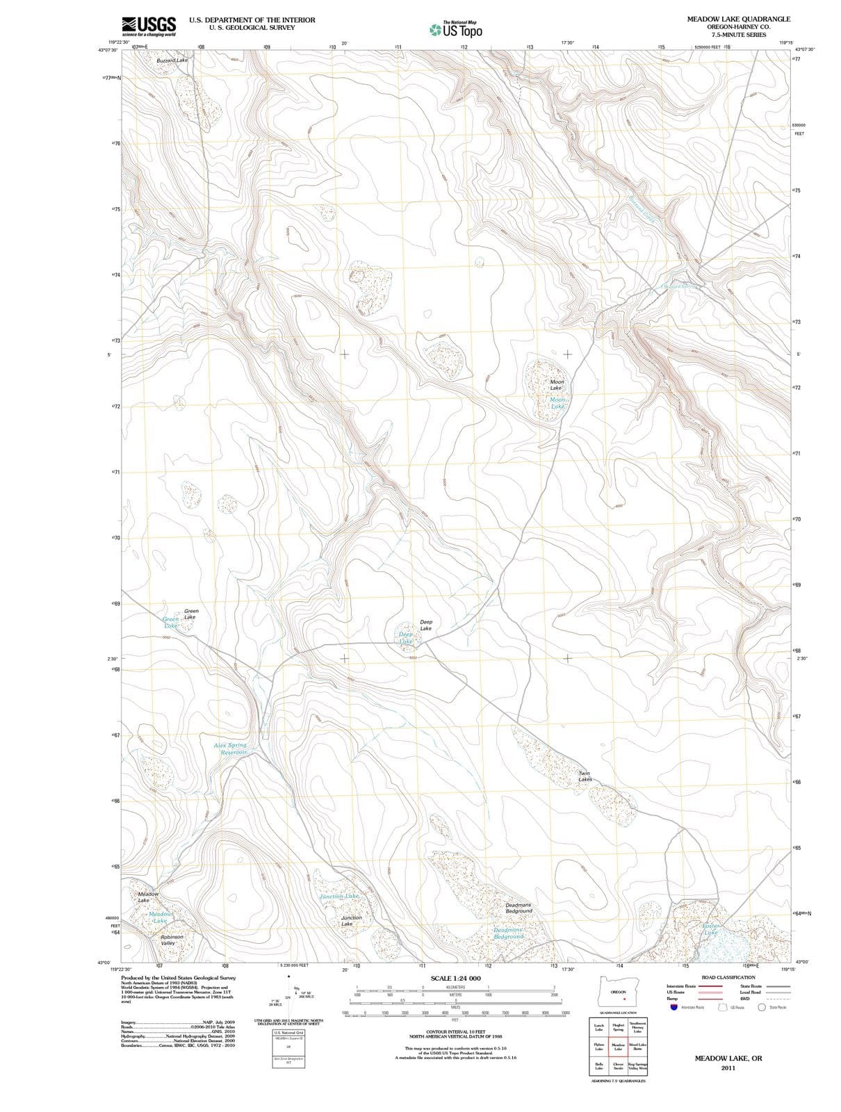 2011 Meadow Lake, OR - Oregon - USGS Topographic Map