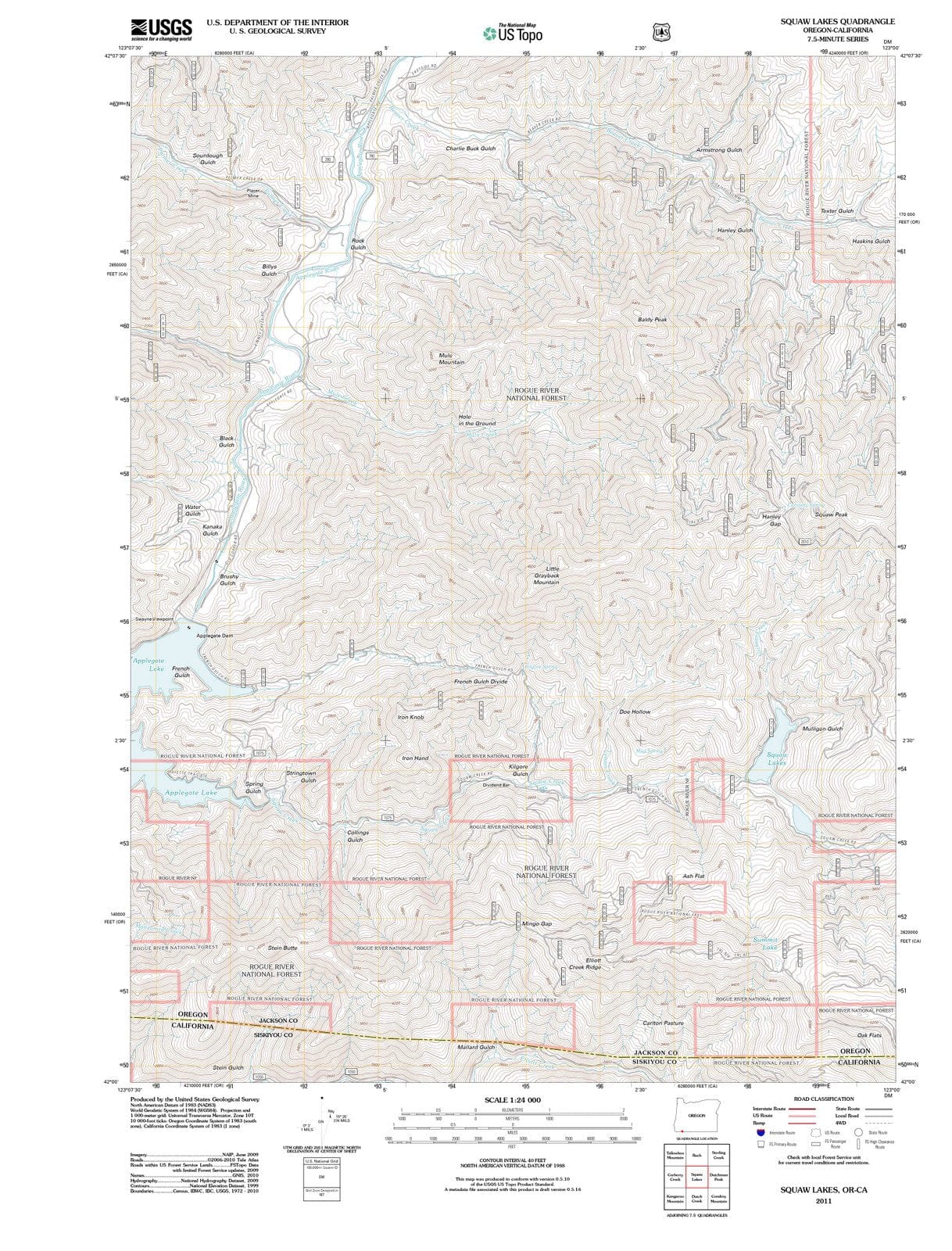 2011 Squaw Lakes, OR - Oregon - USGS Topographic Map