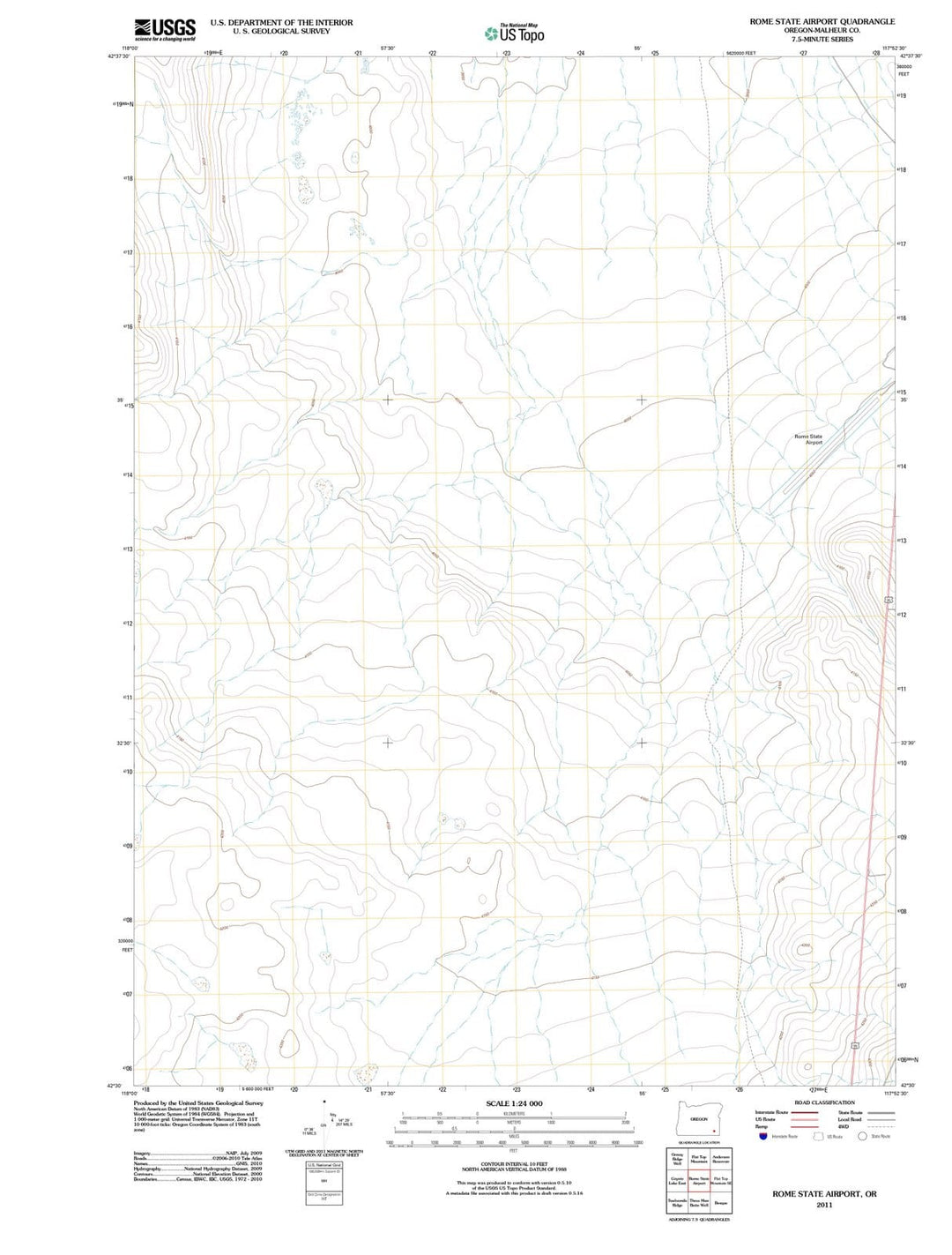 2011 Rome State Airport, OR - Oregon - USGS Topographic Map