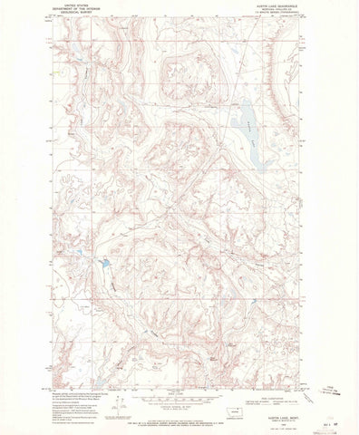 1968 Austin Lake, MT - Montana - USGS Topographic Map