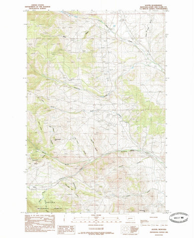 1985 Austin, MT - Montana - USGS Topographic Map