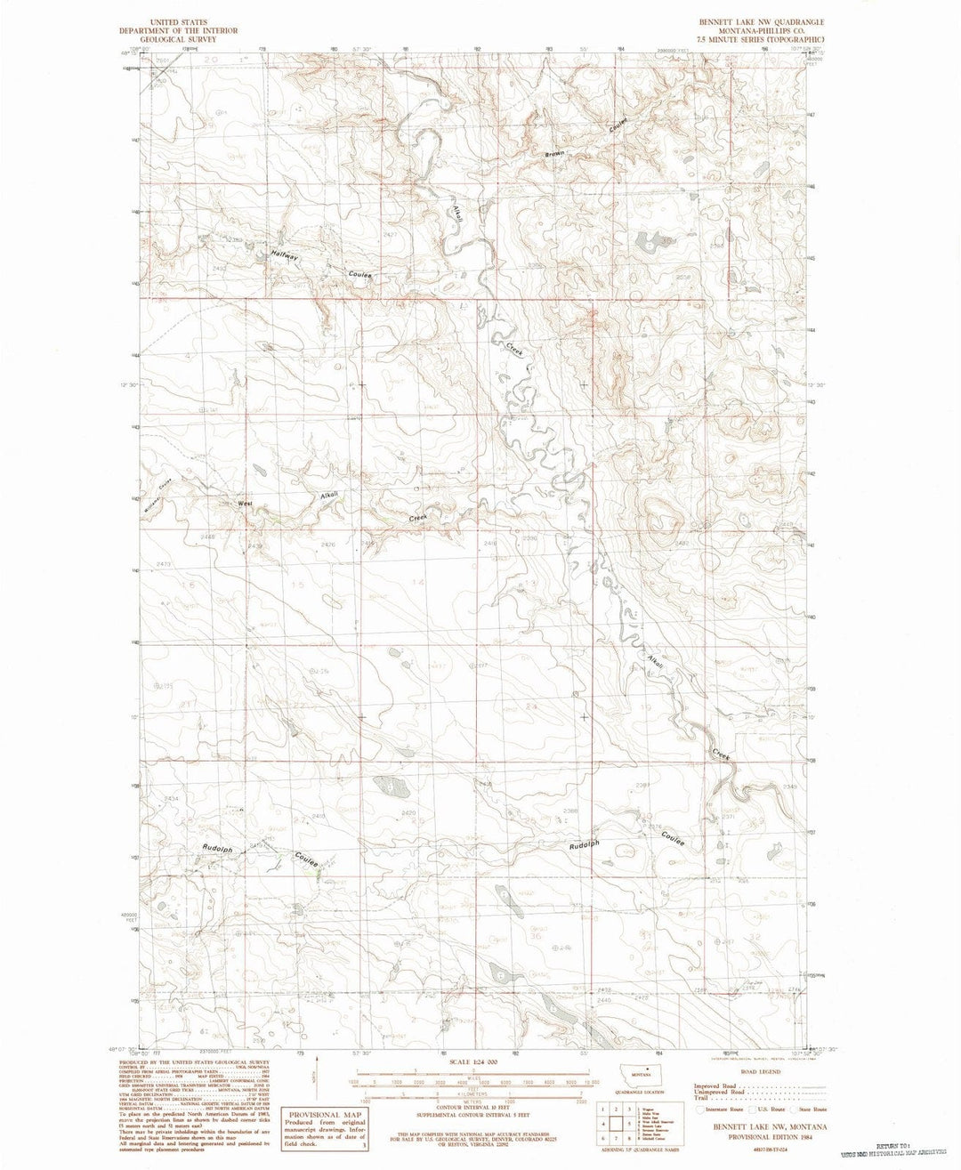 1984 Bennett Lake, MT - Montana - USGS Topographic Map