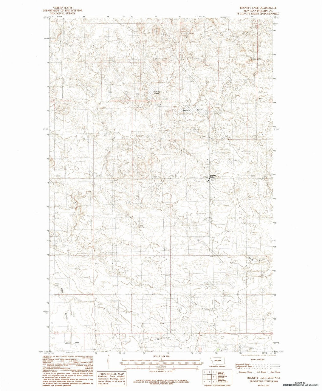 1984 Bennett Lake, MT - Montana - USGS Topographic Map v2