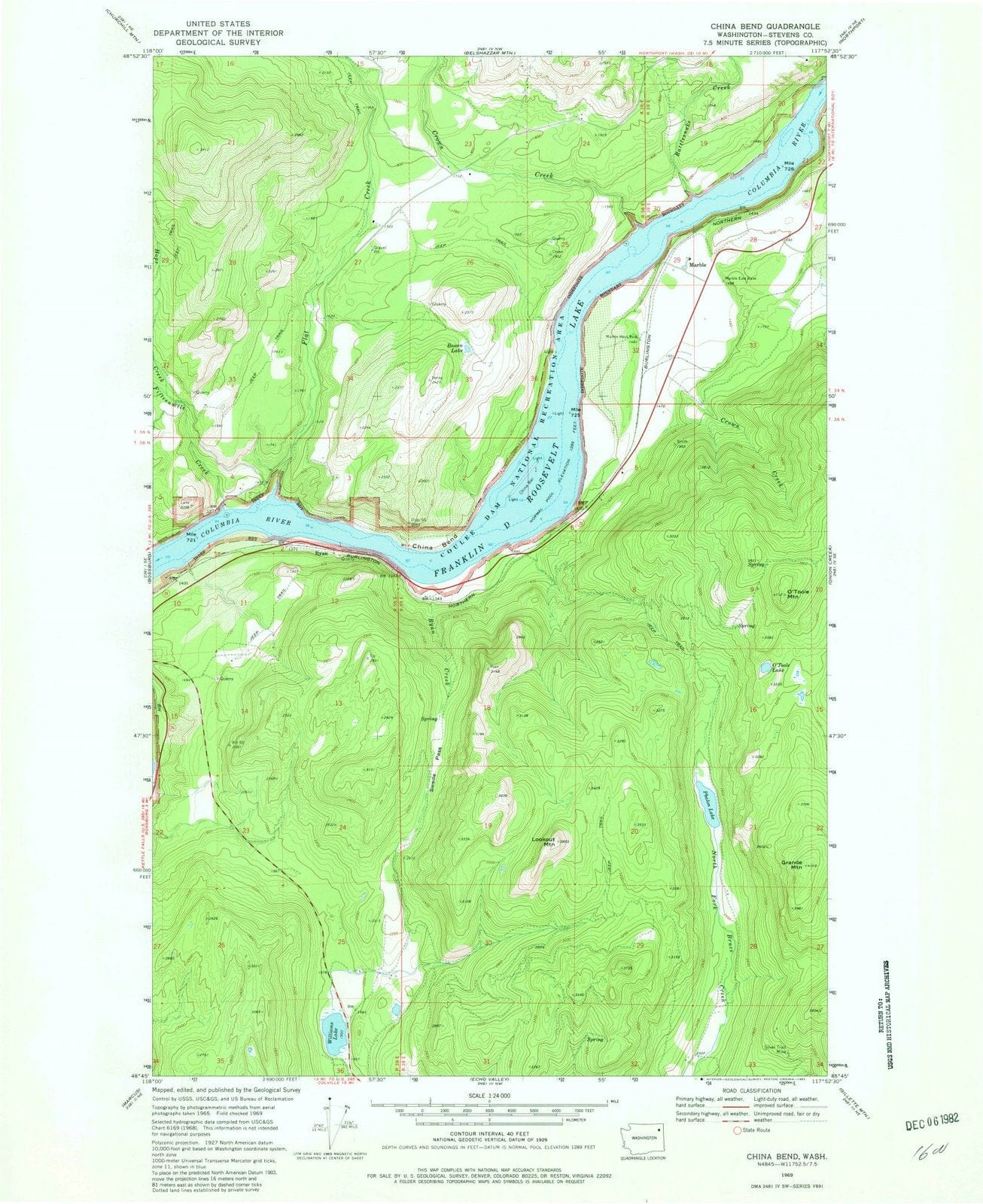 1969 China Bend, WA - Washington - USGS Topographic Map