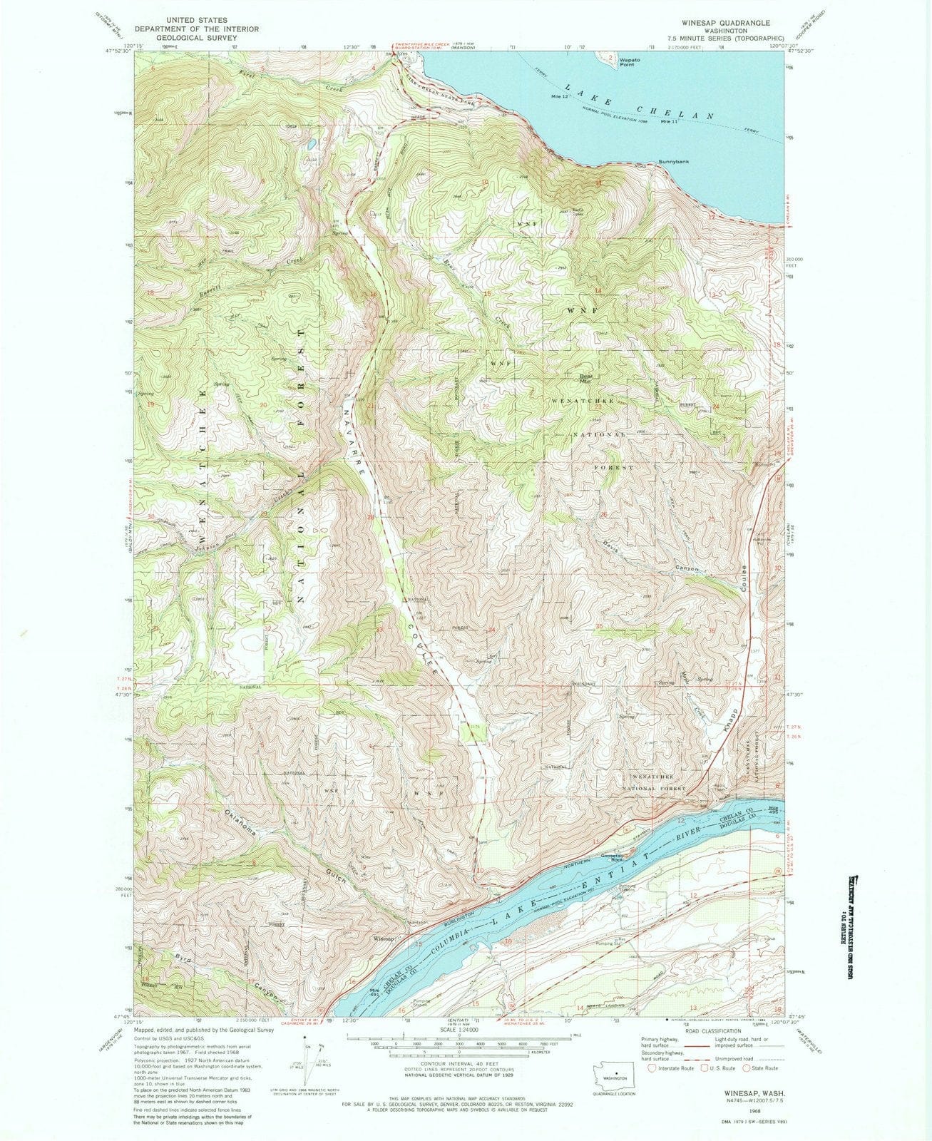 1968 Winesap, WA - Washington - USGS Topographic Map